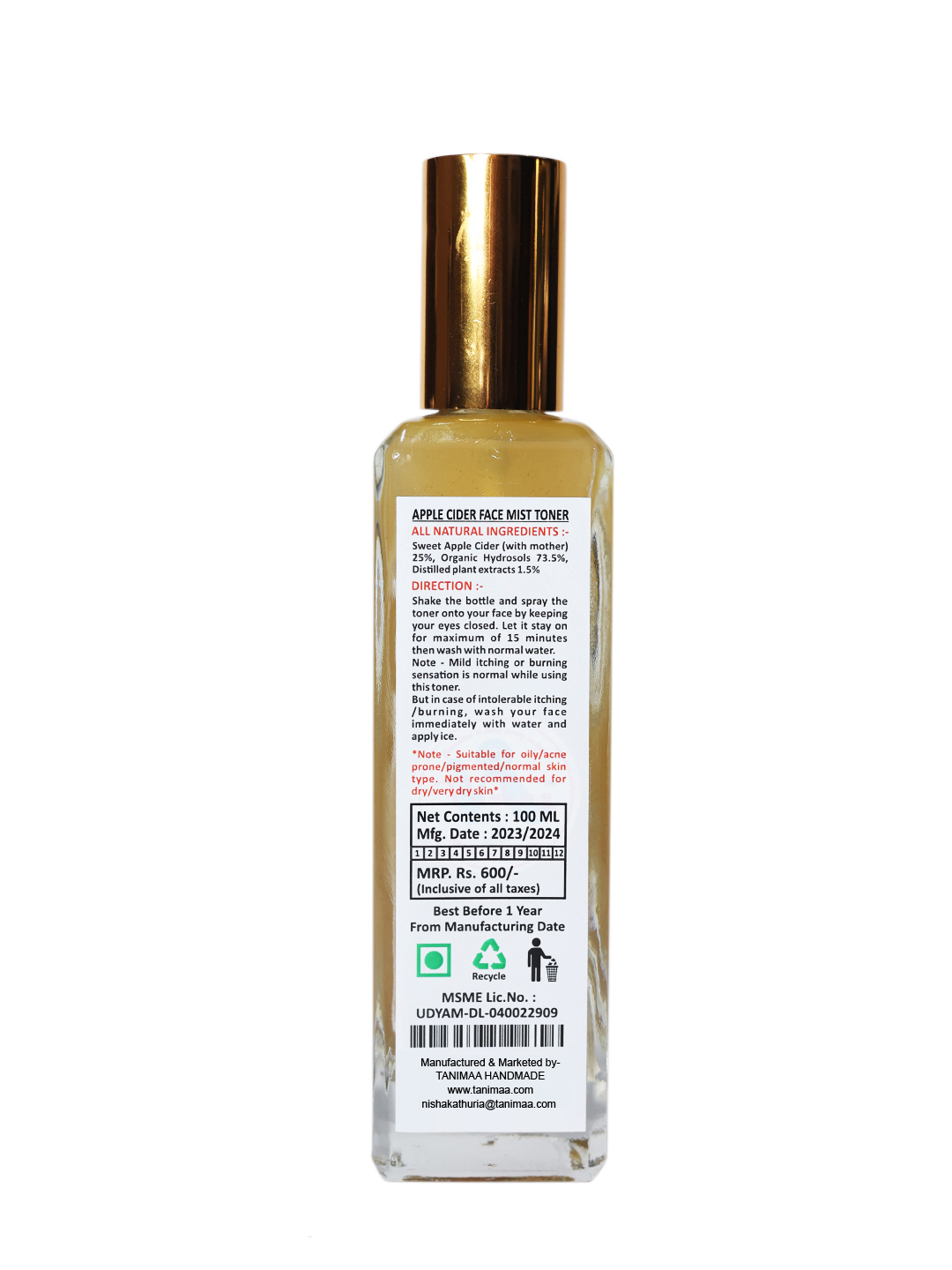 Apple Cider Face Mist Toner