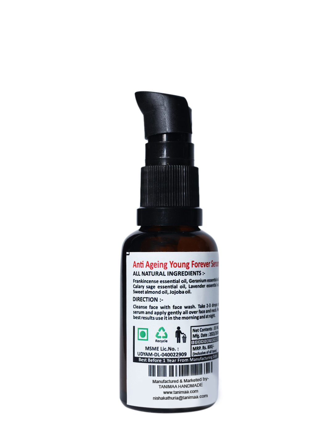 Anti ageing young forever face serum