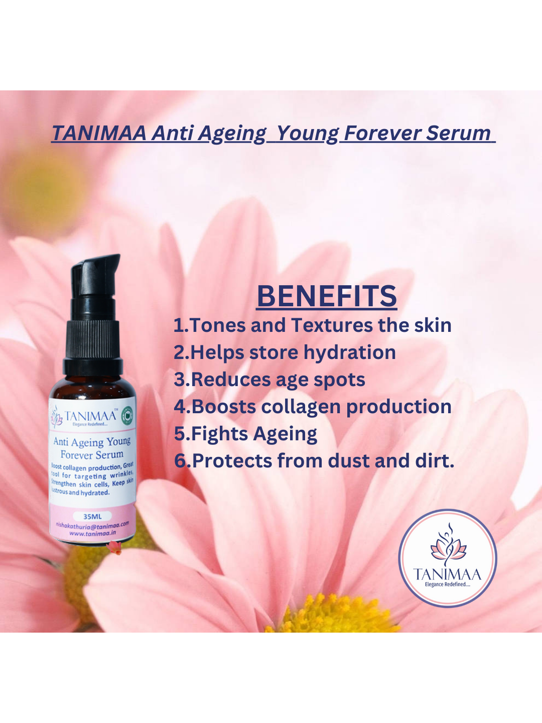 Anti ageing young forever face serum