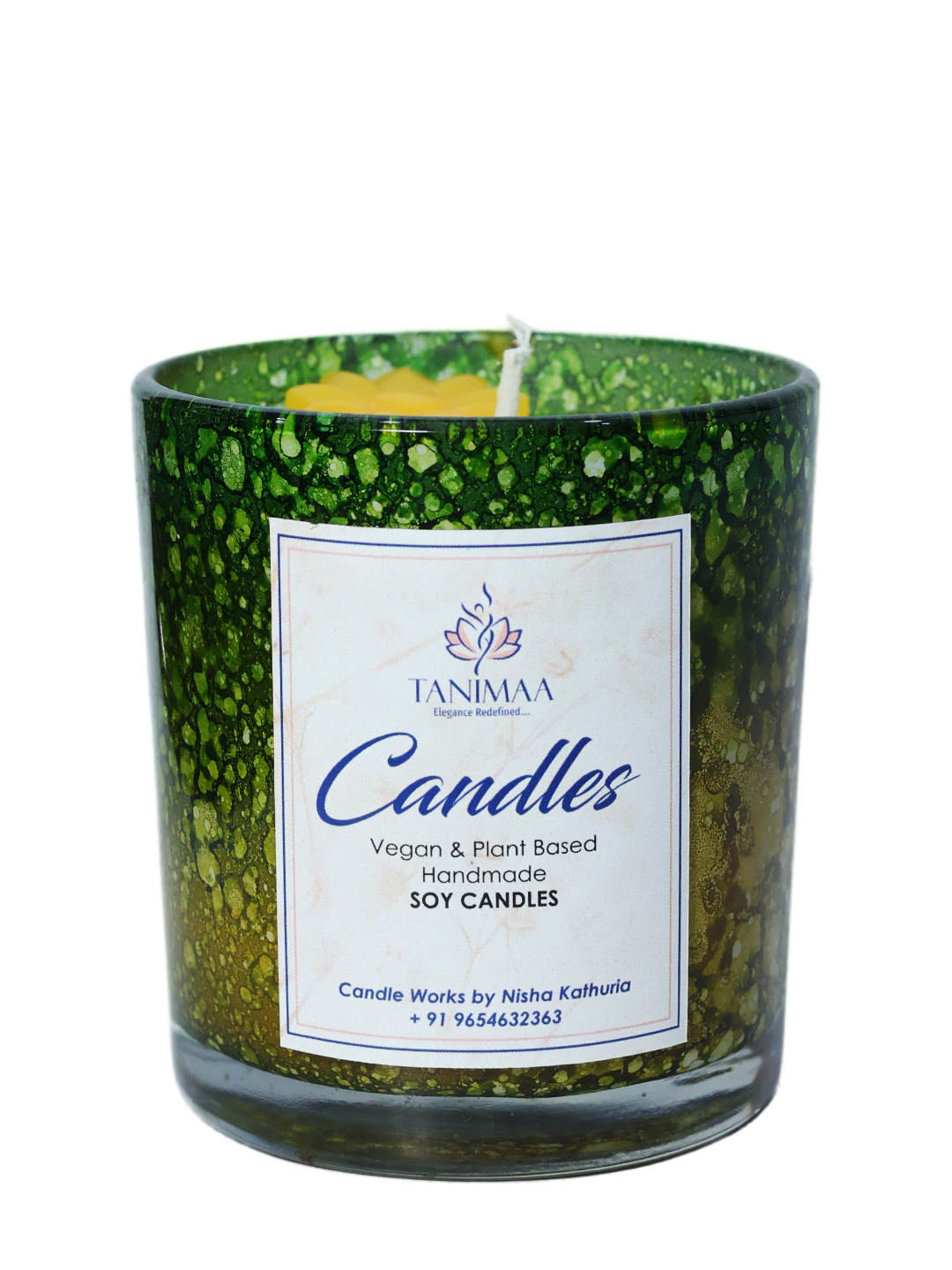 Green Glass Candle
