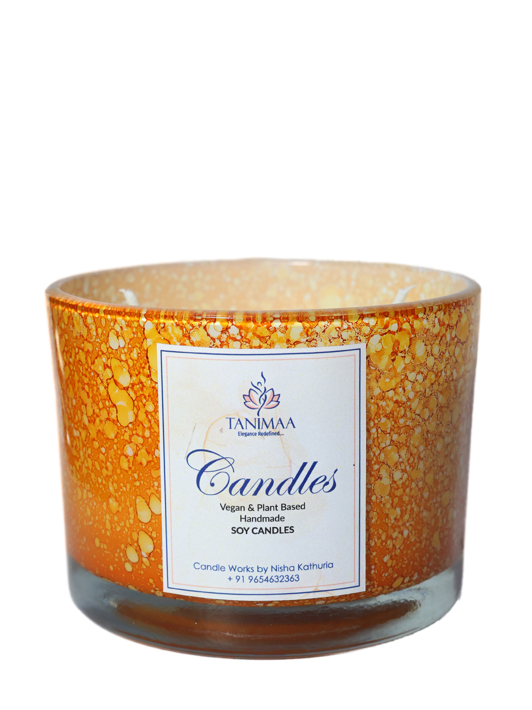 Yellow Glass Jar Candle