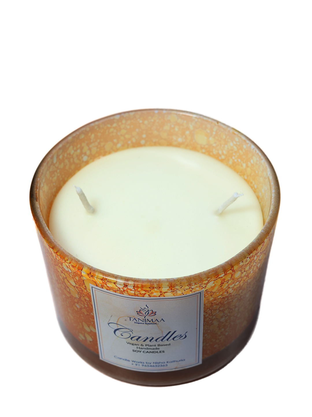 Yellow Glass Jar Candle